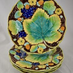 Alcock Strawberry & Grape Leaf Plate, S/4 - SOLD